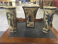 Three Oriental ceramic vases