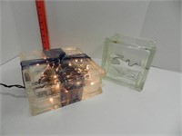 Lighted Glass Present and Extra Glass Block