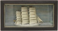 EARLY 20TH C WOODEN SHIPS DIORAMA OF "THE WHITE