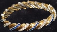 18KT WHITE AND YELLOW GOLD BRACELET, SET WITH