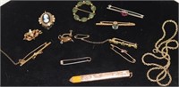 11 PC JEWELRY LOT, ALL 9KT. GOLD TO INCLUDE