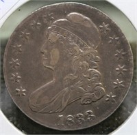 1833 BUST HALF DOLLAR  AU