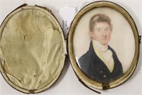 EARLY 19TH C AMERICAN PORTRAIT ON IVORY DEPICTING