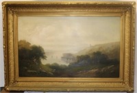 LARGE HUDSON RIVER SCHOOL OIL PAINTING ON CANVAS