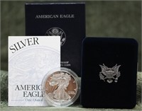 1999 PROOF SILVER EAGLE W BOX PAPERS