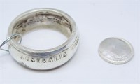 1/2 Troy Once Silver Coin Ring Size 12.5