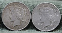 1923 AND 1924 PEACE DOLLARS