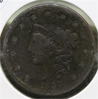 1837 LARGE CENT  VG