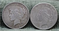 1922 AND 1923 PEACE DOLLARS