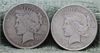 TWO PEACE DOLLARS 1922