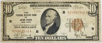 1929 NATIONAL CURRENCY 10 DOLLAR NOTE