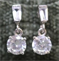 STERLING WHITE SAPHIRE EARRINGS