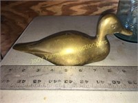 Small heavy brass duck