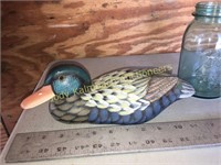 Hand painted wooden duck decoy