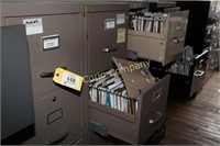 Lot of 4 file cabinets and contents, consisting