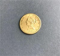 1905 $10 Liberty Eagle gold coin.