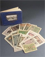 Group of Germany currency reichsbanknotes.