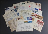 Collection of postcards with stamps.