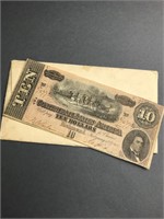 1864 $10 Richmond Confederate note.