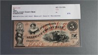 1861 5 dollars the Allegany County bank.