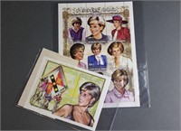 Princess Diana commemorative stamp sheets.