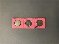 3 large copper pennies.