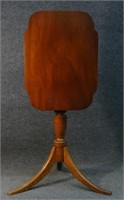 CHOICE TIGER MAPLE & MAHOG SPLAY LEG CANDLESTAND