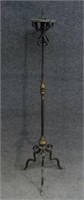 EARLY 18THC. BRASS & HAND FORGED IRON PRICKET