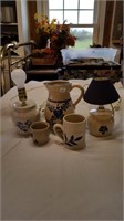 Pfaltzgraff Lamp, Pottery Pitcher, Mug, Lamp, Cup