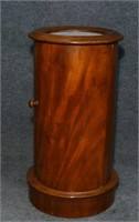MAHOGANY CYLINDER CABINET W/ INSET MARBLE