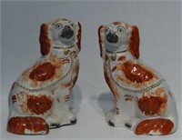 PR OF EARLY 19THC. STAFFORDSHIRE SPANIELS