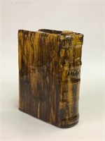 FLINT GLAZED BOOK FLASK "DEPARTED SPIRITS"