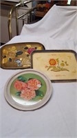 Paper Mache Serving Tray Hand painted Made in Japa