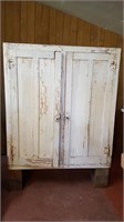 Primitive Wood Cabinet with 4 Shelves