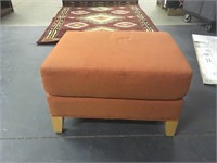 Rectangular orange ottoman