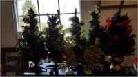 Small Lighted/Decorated Christmas Trees (5)