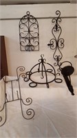 Black Wrought Iron & Metal Décor; Candle Holders