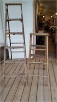 Wood Ladders (2) 6' & 4'