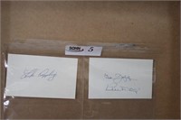 2, 3x5 MLB Players Autographed Index Cards