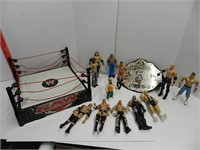 World Wrestling Figurines and Ring
