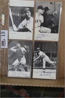 5, 3 1/2x5 1/2 Autographed B/W MLB Picture Cards,