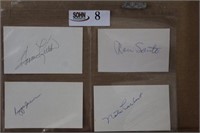 4, 3x5 Autographed Index Cards feat. MLB Sluggers