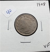 1908 LIBERTY NICKLE VF