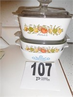 4 Corningware bowls & 2 lids