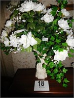 Vase of white roses