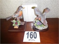 2 bird figurines, small photo album