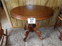 22" x 30" oval walnut table lamp