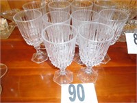 10 Crystal stemmed glasses