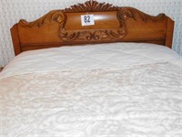 Antique oak bed w/ matching foot board