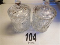 2 lead Crystal jars with lids